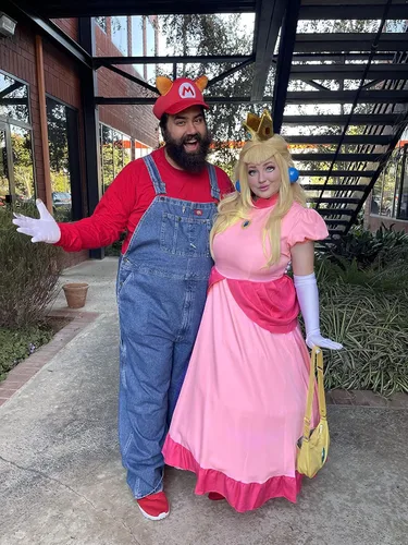 Vista 6 de Disfraz de princesa melocotón para mujer, vestido de cosplay de Super Brothers para adultos