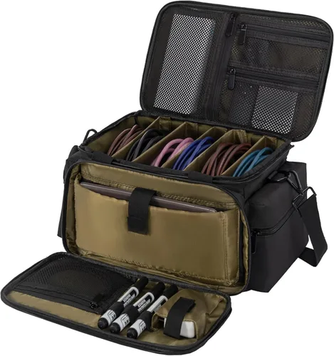 Vista 11 de AKOZLIN Bolsa Organizadora de Archivos de Cable con Divisores Desmontables para Equipo de DJ, Accesorios de Instrumentos de Sonido