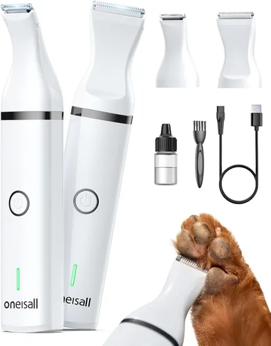 Vista 9 de Oneisall - Recortadora de pelo de perro con cuchillas dobles, recortadora de pelo para mascotas pequeñas sin cable, bajo nivel de ruido para Negro