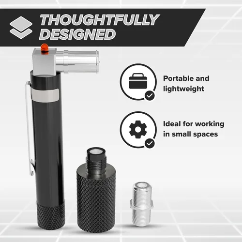 Vista 5 de Probador de continuidad de bolsillo coaxial (coaxial) (trazador) con tóner de voltaje (sonido) y paquete de conectores de barril, para prueba