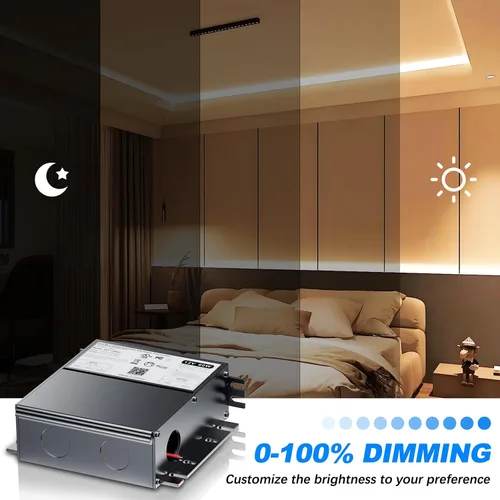 Vista 2 de Controlador LED regulable de 60 W y 12 V para regulador Lutron y Leviton, transformador de fuente de alimentación de CA a CC triac/ELV/MLV para tira