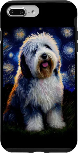 Vista 12 de Old English Sheepdog in Starry Night Painting Dog Mom Dad Case for iPhone 17