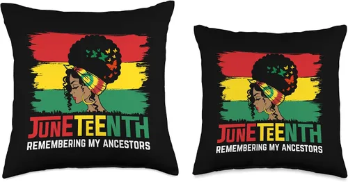 Vista 3 de Black History Month Pride African Women Design Juneteenth Remembering My Ancestors Celebrate Black Freedom - Almohada de 16 x 16 pulgadas, multicolor