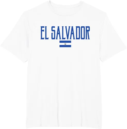 Vista 10 de Camiseta de texto azul con bandera de El Salvador, Negro, S