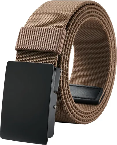 Vista 11 de Cinturón casual para hombre, cinturón de trabajo elástico con hebilla de metal, correa de cintura ajustable, fácil de recortar para adaptarse a