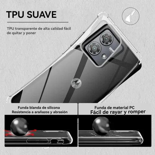 Vista 3 de USTIYA Funda para Motorola Moto Edge 40 Neo Clear TPU Cuatro Esquinas Cubierta Protectora Transparente Suave