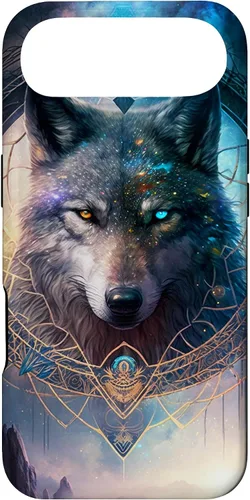 Vista 27 de Wolf Mystical Surreal Fantasy Funda para iPhone 17