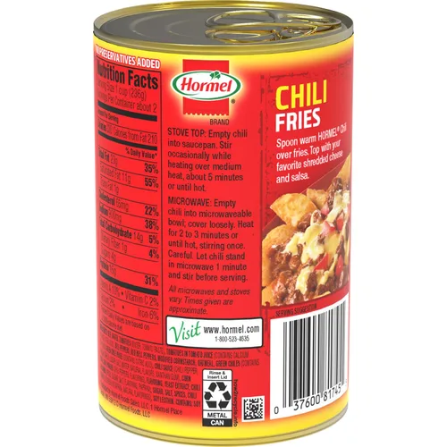 Vista 3 de HORMEL Chili 100% Angus Beef Chili No Beans, 14oz x12