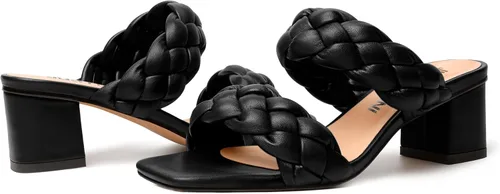 Vista 6 de Sandalias de tacón bajo para mujer, sin cordones, con punta cuadrada, estilo casual, mate, de 2 pulgadas