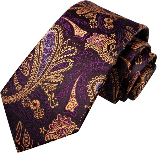 Vista 66 de Hi-Tie Corbatas de seda para hombre, diseño de cachemira a rayas, con bolsillo, gemelos cuadrados, conjunto formal de negocios