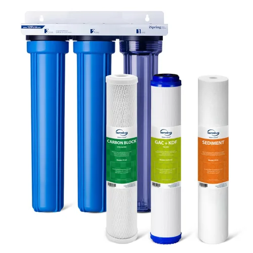 Vista 12 de iSpring F3WCB32 Filtros de agua para toda la casa de 20 x 2.5 pulgadas para sistemas de filtro de agua de la serie WCB32, paquete de 3
