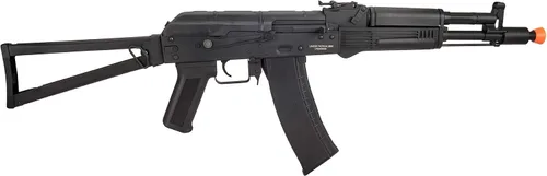 Vista 2 de Lancer Tactical AK-Series AKS-105 AEG Airsoft Rifle con esqueleto plegable Stock Negro