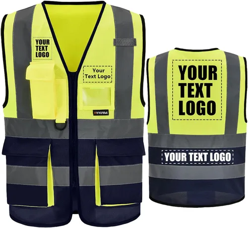 Vista 16 de A-SAFETY Chaleco de Seguridad Reflejante de Alta Visibilidad con Logo Personalizado (XS-8XL)