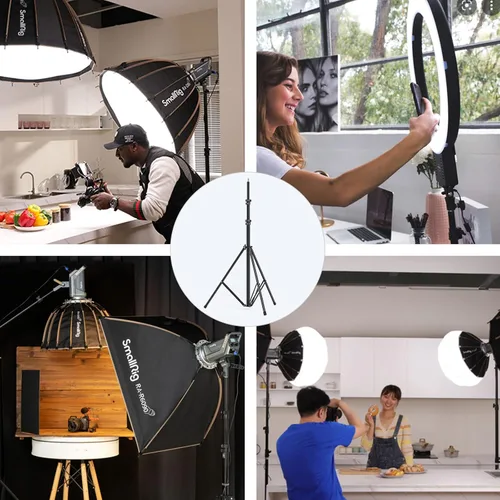 Vista 9 de SMALLRIG Soporte de luz para fotografía de 110 pulgadas/9.2 pies/280cm, soporte de trípode de aluminio acolchado con aire con tornillo de 1/4