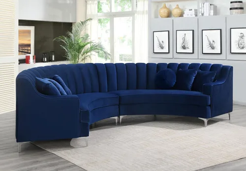 Vista 4 de Legend Vansen L - Sofá de terciopelo semicírculo de 141.34 pulgadas, sofá modular curvado de gran tamaño para sala de estar, oficina, apartamento