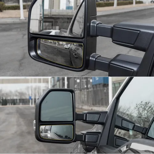 Vista 6 de Reemplazo de vidrio de espejo calefactado inferior del lado del conductor, espejo de remolque con soporte trasero para Ford F150 2015-2020, Ford