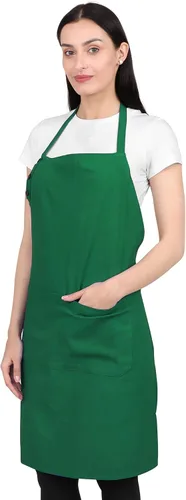 Vista 24 de Delantal de cocina de algodón resistente a las gotas de agua con delantales ajustables para mujer con bolsillos 8 opciones de color para cocinar