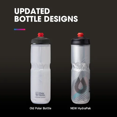 Vista 2 de Polar Bottle Breakaway - Botella de agua aislada de HydraPak (600 ml & 700 ml) - Botella de compresión sin BPA para ciclismo y deportes