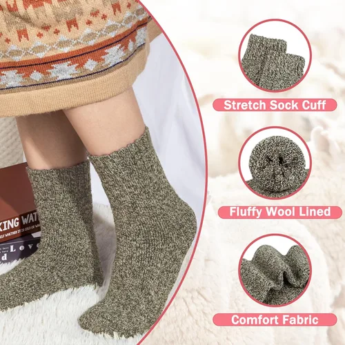 Vista 3 de iCamter Womens Wool Socks Soft Super Thick Warm Socks for Women Thermal Winter Socks for Gifts