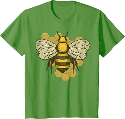Vista 14 de Retro Beekeeper Beekeeper Honey Bumblebee Vintage Saves Bees T-Shirt Asphalt Grey