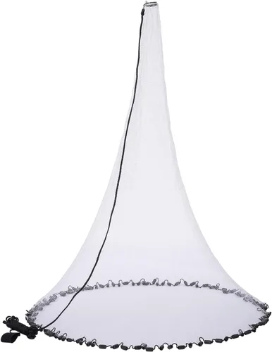 Vista 2 de BASSDASH American Saltwater Fishing Cast Net 3/8 1/4-Inch Mesh 4ft 6ft 8ft Radius, 1-Pound Per Foot, for Bait Fish with Utility Bucket Casting