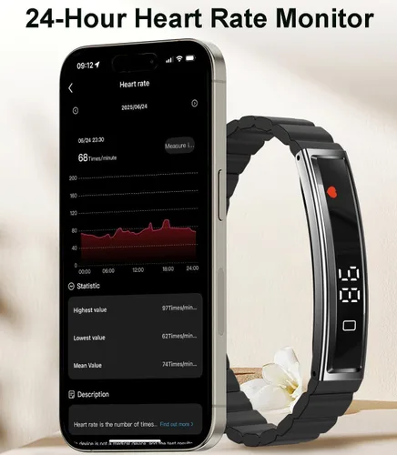 Vista 3 de Pulsera inteligente de fitness, monitor de ritmo cardíaco, monitor de actividad del sueño, contador de pasos, calorías, podómetro, impermeable