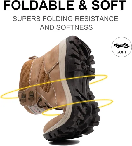 Vista 3 de VISCOZZY Botas de senderismo casuales con cordones para mujer