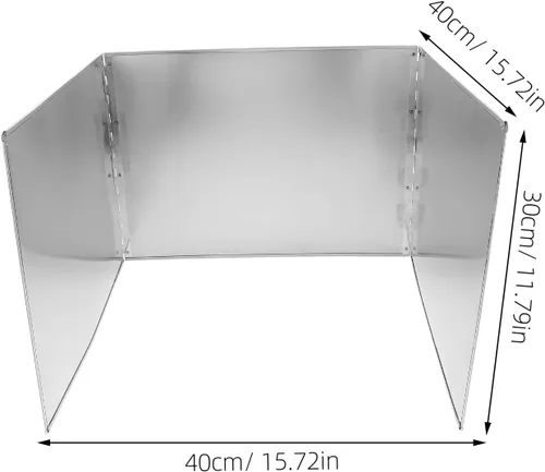 Vista 2 de Stainless Steel Grease Splatter Screen Oil Splash Guard Stove Foldable