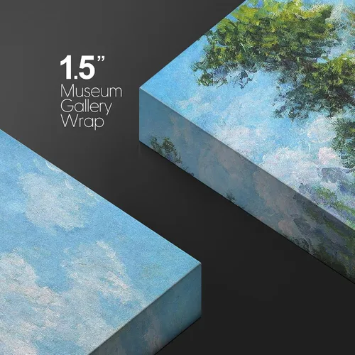 Vista 5 de wall26 Prado con álamos por Claude Monet - Arte moderno impresionista, arte en lienzo para el hogar, 12 x 18 pulgadas