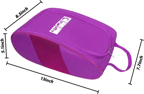 Vista 6 de Impermeable transpirable a prueba de polvo de viaje portátil zapatos con cremallera asa de transporte organizador casa zapatos libre soporte