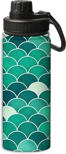 Vista 14 de Botella de agua aislada de acero inoxidable de doble pared con diseño de peonía roja y flor de peonía y pájaro de 18 onzas, botella de agua que