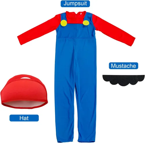 Vista 2 de Super Costume Brothers Cosplay para niños Cosplay con accesorios