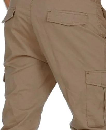 Vista 5 de JEShifangjiusu Pantalones deportivos tipo cargo para hombre, pantalones deportivos de moda, pantalones de chándal casuales, pantalones chinos