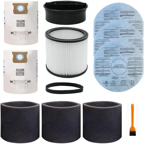 Vista 8 de Filtro de repuesto para Shop Vac 90304 90350 90333, bolsas de vacío para aspiradora Shop Vac de 5 a 8 galones, filtro de funda de espuma 90585