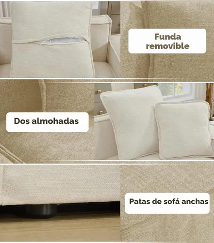 Vista 6 de WILLOVE Juego de sofá modular modular, sofá nube de felpilla con reposabrazos anchos y 8 almohadas, sofás de asiento profundo para sala de estar, 4