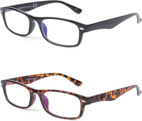 Vista 10 de Paquete de 2 lentes de computadora con bloqueo de luz azul y anti UV 2PK-Negro
