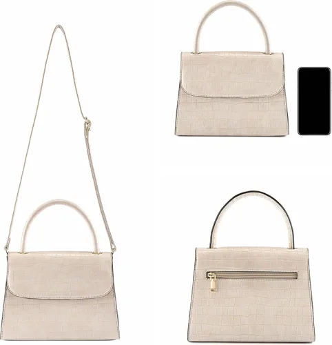Vista 5 de Ayliss Bolso de mano de cocodrilo pequeño para mujer bolso de hombro clásico bolso de mano con asa superior bolso de cuero sintético con cremallera