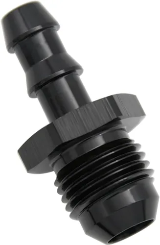 Vista 16 de Negro recto aluminio 4AN macho Flare a 1/4 "(6.3mm) Barb Push Hose Barb Fitting Adapter
