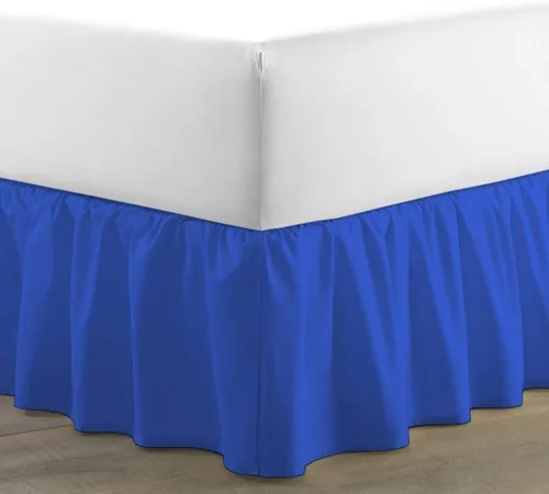 Vista 9 de Falda de cama individual negra para falda de cama con volantes con caída de 16 pulgadas, tela de tres lados ajustable con volantes suaves y sedosos