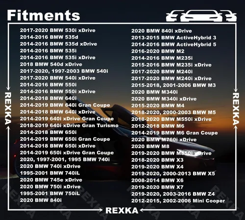 Vista 4 de Rexka 20 piezas Remache de clip de retención para parachoques compatible con BMW 51-11-8-174-185 51118174185