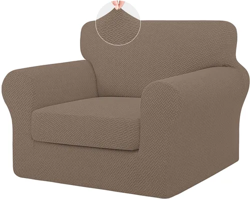 Vista 11 de ISSUNTEX 2 Piezas Fundas para Silla y Sofá de Alta Elasticidad Gruesas, Funda Suave para Sofá de 1 Cojín Separado, Tela Jacquard Funda Elástica