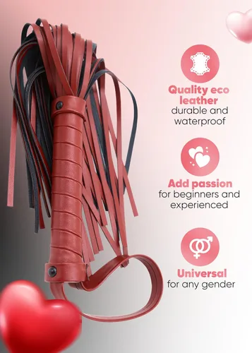 Vista 3 de Látigo sexual para adultos, BDSM Flogger y Adult Crop Paddle SM Starter Kit para jugar en el dormitorio, juguetes fetichistas sexys Conjunto Negro