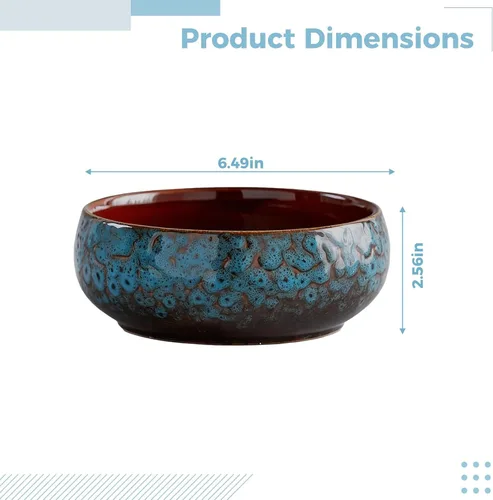 Vista 2 de Kung Fu Teaware Accessory, 2.6 X 6.5 In Ceramic Tea Wash Bowl, Reactive Glaze Lotus Planter Bowl