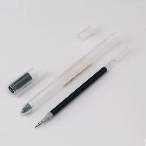 Vista 5 de XIZE SH Bolígrafos de gel minimalistas de estilo japonés de 0.5mm punta fina, paquete de 12, bolígrafos de tinta negra para suministros de papelería