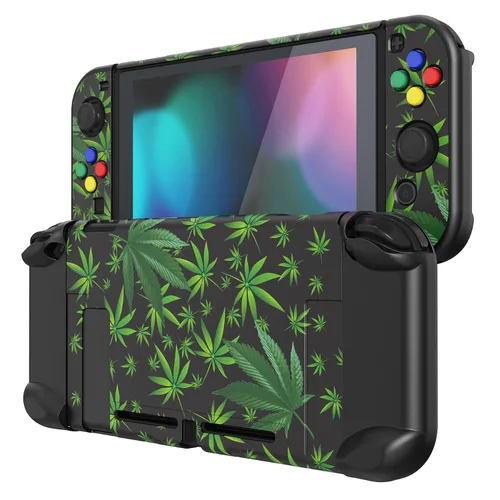Vista 22 de eXtremeRate PlayVital Back Cover for Nintendo Switch Console, NS Joycon Controller Protector Hard Shell, Dockable Protective Case with Colorful ABXY