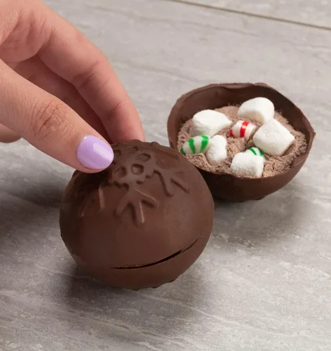 Vista 7 de Molde de silicona para bombas de chocolate caliente y cacao de Mobi, hombre de jengibre, para hacer 3 "bombas