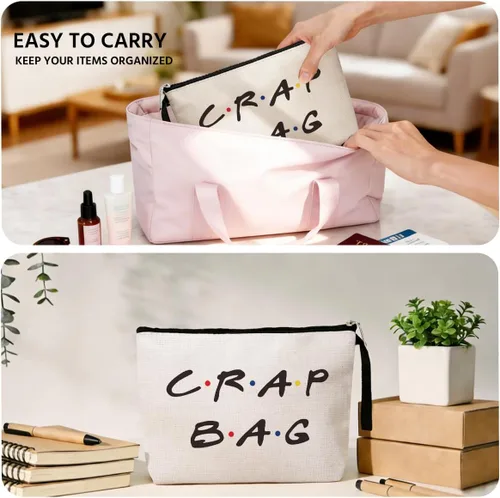 Vista 5 de Jztco Bolsa de cosméticos para mujeres, colegas, hermanas, fanáticas, mejores amigas, bolsas para organización, bolsa de aseo portátil impermeable