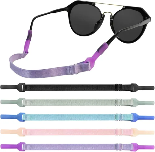 Vista 8 de 5 Pcs Adjustable Eyeglass Straps Anti-Slip Eyewear String Lanyard Retainers Sunglasses Eyeglasses for Men Women Kids
