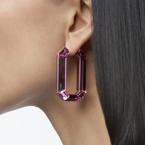 Vista 4 de Swarovski Lucent - Colección de joyas para aretes, acabado en tono rodio, cristal azul, cristal rosa, Cristal