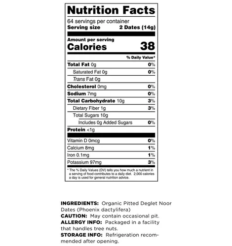 Vista 3 de Terrasoul Superfoods Dátiles orgánicos Deglet, 2 libras - sin hueso Frescos Edulcorante natural